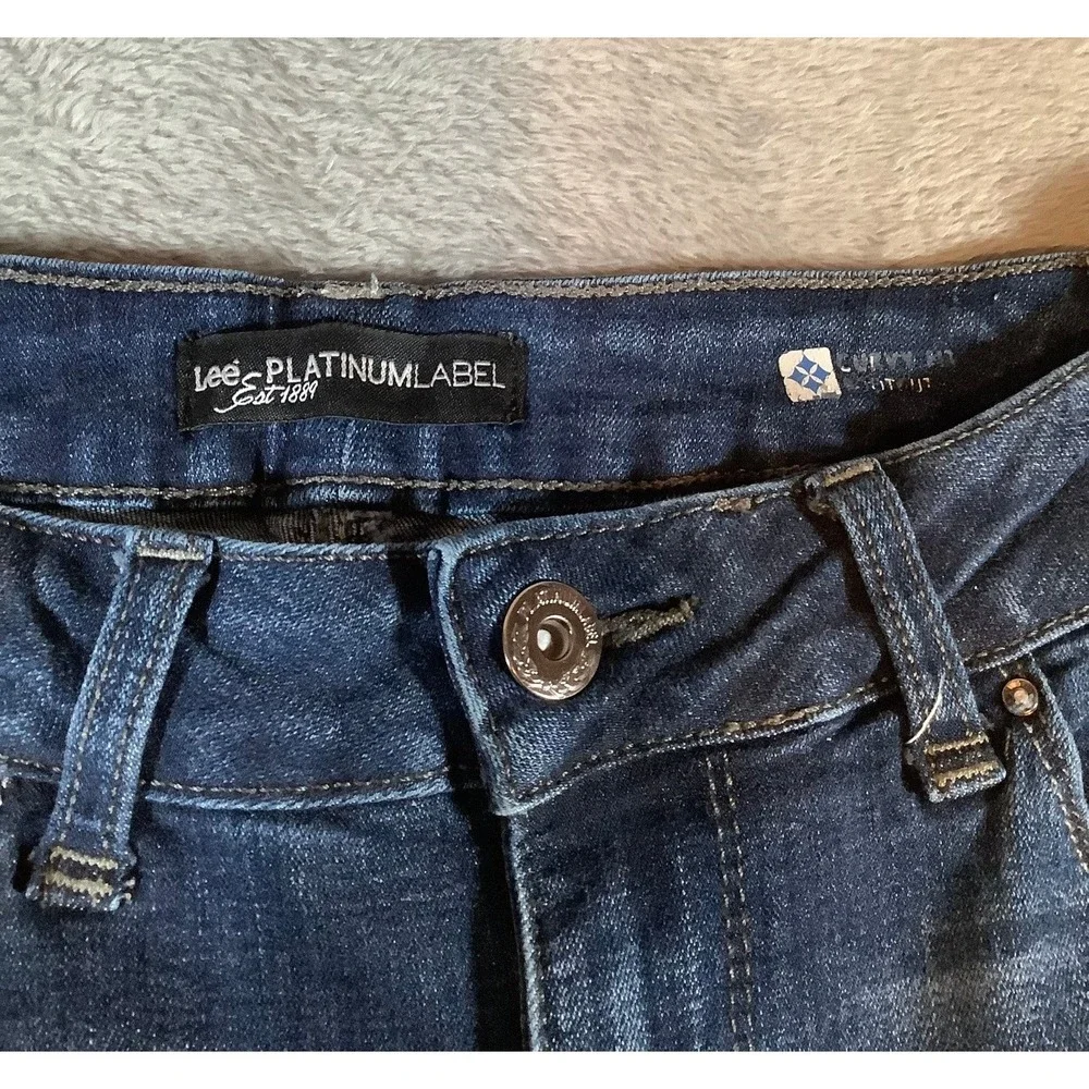 Lee Platinum Label Women's Curvy Fit Bootcut Jeans Blue Size 8 Stretch Denim